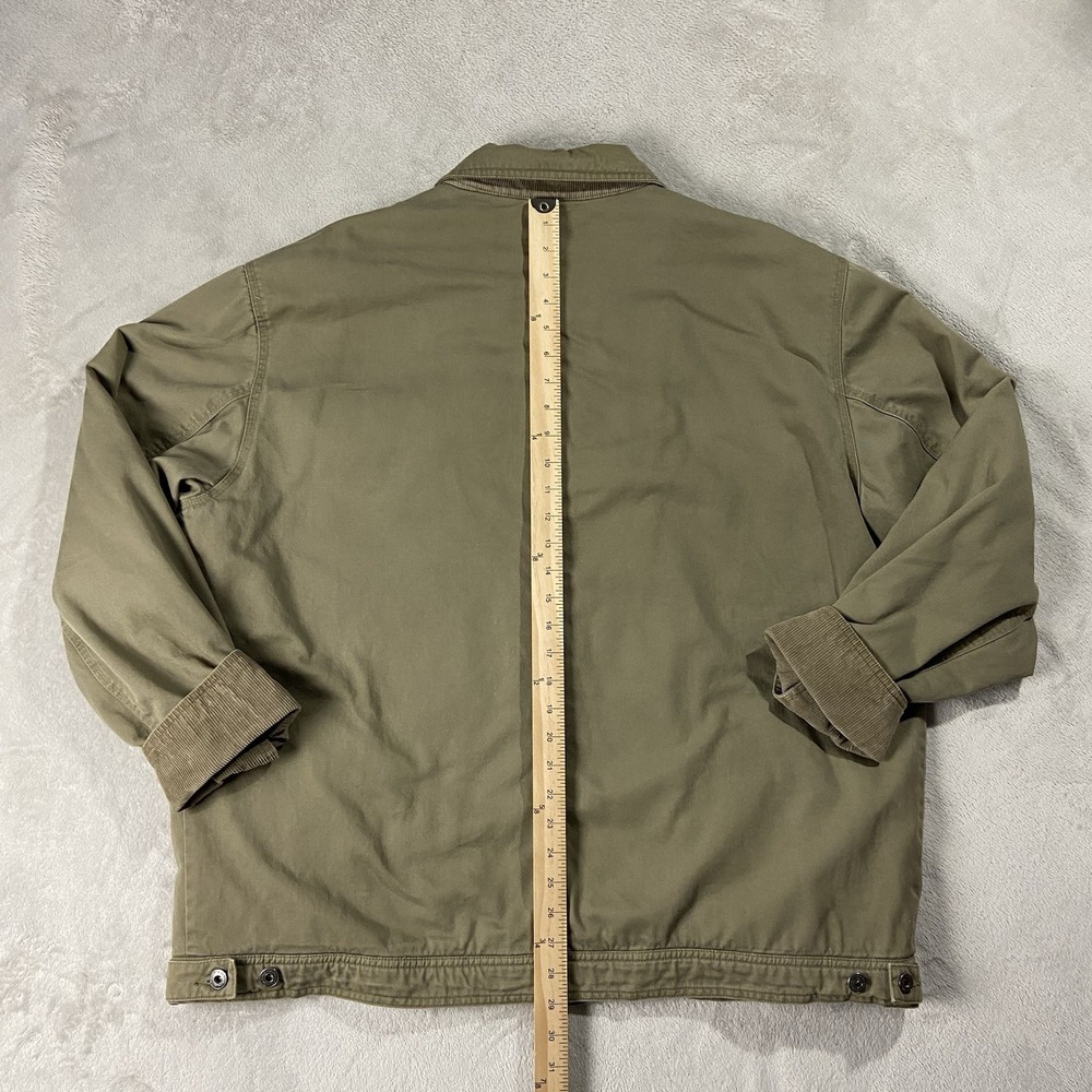 VTG Y2K Old Navy Cotton Canvas Full Zip Chore Coat Army Green Men's XL Utility - Picture 14 of 15